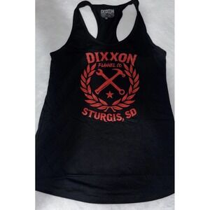 Dixxon Flannel Tank Top Womens Medium Black Racerback Sleeveless Casual Shirt